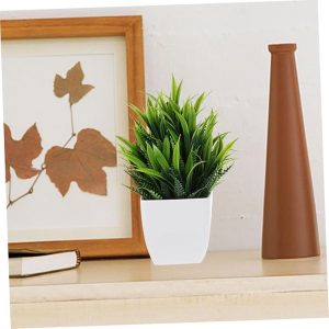 Cabilock Small Fake Bonsai Plant Artificial Potted Realistic Greenery Decor for Home Office 1pc